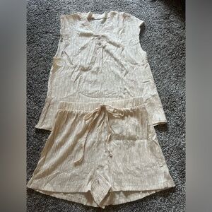 Women’s 2 Piece V-Neck Sleeveless Short Set - Size XL